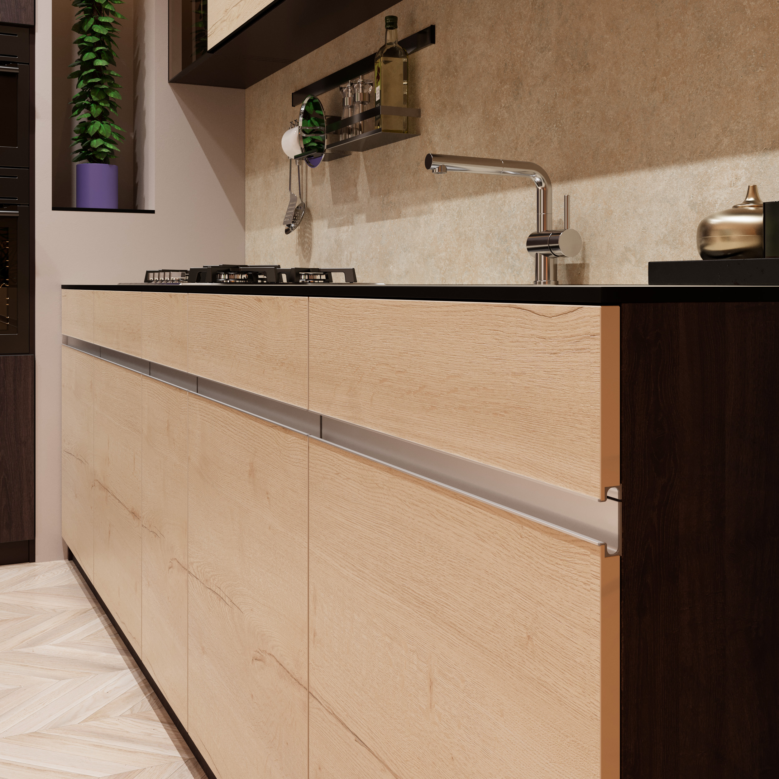 Ручка-профіль врізна Virno Lines 414/UP L=3000 алюміній